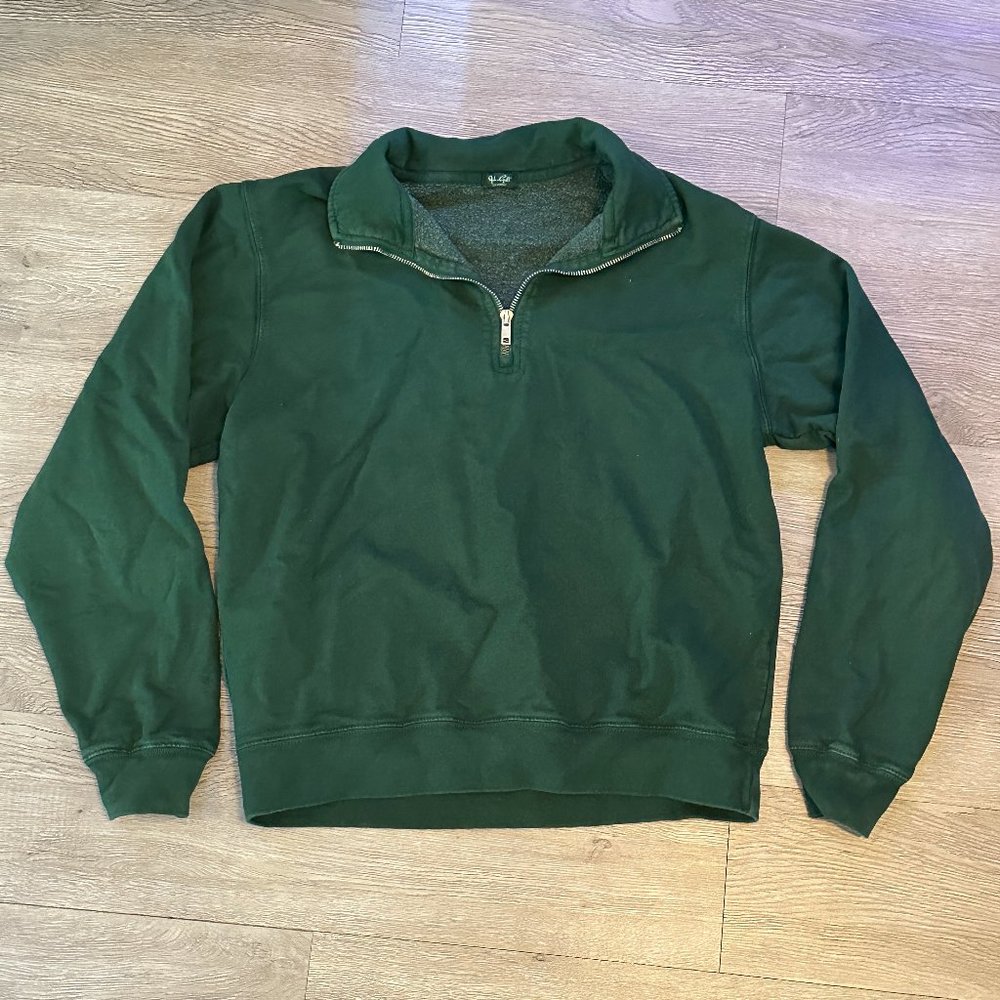 Green J. Galt Quarter Zip Pullover Sweatshirt
